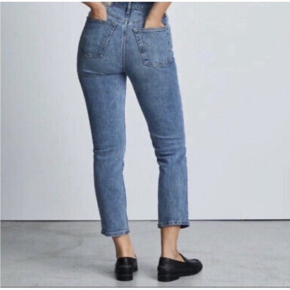 EVERLANE High-Rise Ankle Jeans in Medium Blue Wash High-Waisted Denim Size 24 - Picture 2 of 12